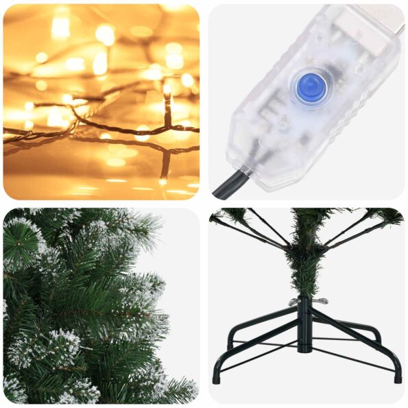 vidaXL Umelý vianočný stromček 120 cm 150 LED Teplá biela PVC a kov – Obrázok 7