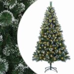 vidaXL Umelý vianočný stromček 150 cm 150 LED Teplá biela PVC a kov – Obrázok 2