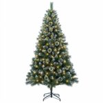 vidaXL Umelý vianočný stromček 150 cm 150 LED Teplá biela PVC a kov – Obrázok 4