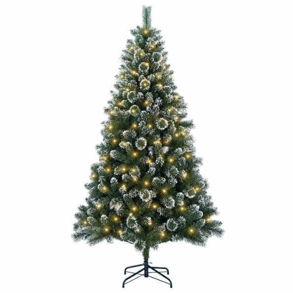 vidaXL Umelý vianočný stromček 150 cm 150 LED Teplá biela PVC a kov – Obrázok 4