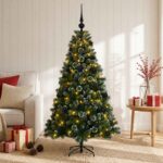 vidaXL Umelý vianočný stromček s ozdobami 150 cm 150 LED Teplá biela