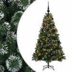 vidaXL Umelý vianočný stromček s ozdobami 150 cm 150 LED Teplá biela – Obrázok 2