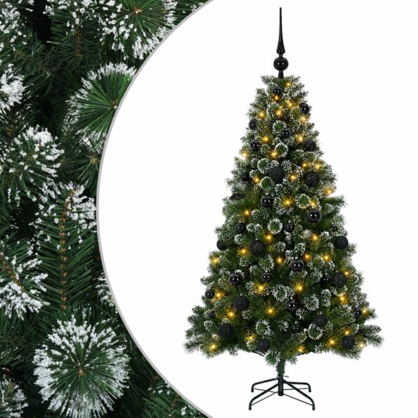 vidaXL Umelý vianočný stromček s ozdobami 150 cm 150 LED Teplá biela – Obrázok 2