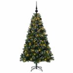 vidaXL Umelý vianočný stromček s ozdobami 150 cm 150 LED Teplá biela – Obrázok 4