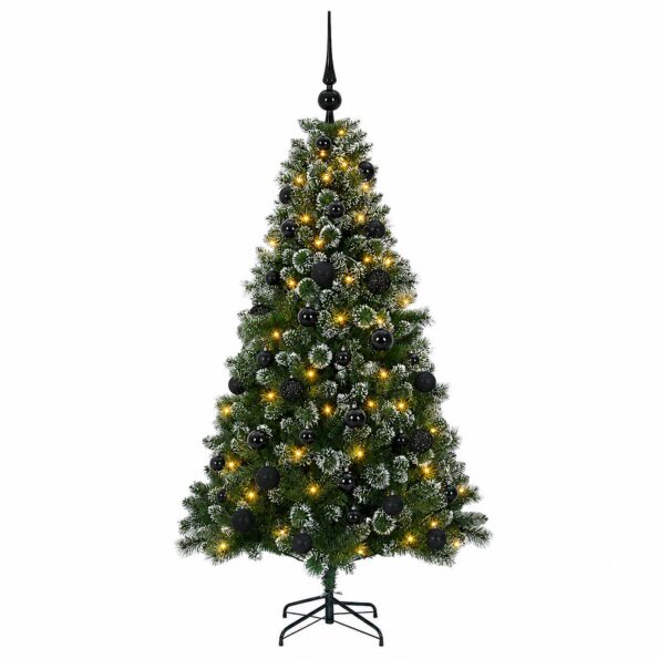 vidaXL Umelý vianočný stromček s ozdobami 150 cm 150 LED Teplá biela – Obrázok 4