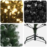 vidaXL Umelý vianočný stromček s ozdobami 150 cm 150 LED Teplá biela – Obrázok 7