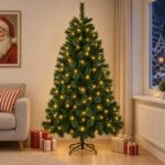 vidaXL Umelý vianočný stromček 210 cm 300 LED Teplá biela PVC a kov