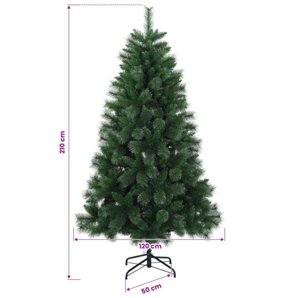 vidaXL Umelý vianočný stromček 210 cm 300 LED Teplá biela PVC a kov – Obrázok 10