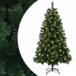 vidaXL Umelý vianočný stromček 210 cm 300 LED Teplá biela PVC a kov – Obrázok 2