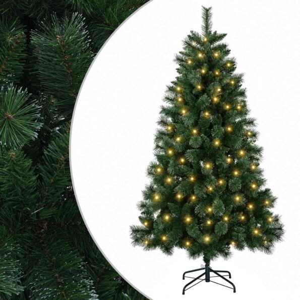 vidaXL Umelý vianočný stromček 210 cm 300 LED Teplá biela PVC a kov – Obrázok 2