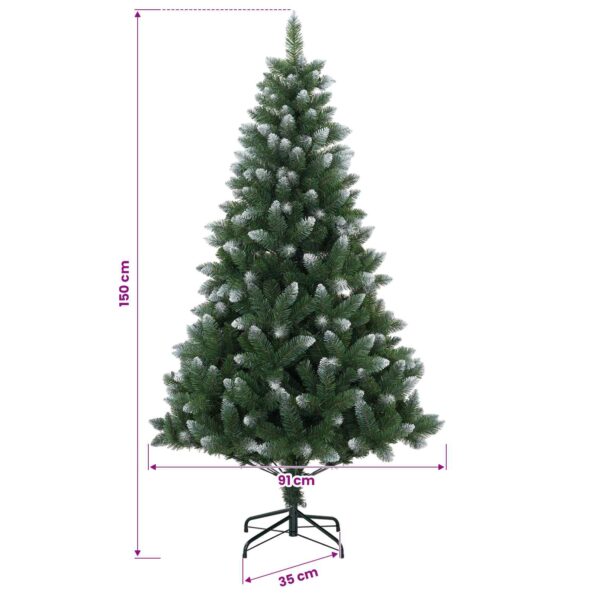 vidaXL Umelý vianočný stromček 150 cm 150 LED Teplá biela PVC a kov – Obrázok 10
