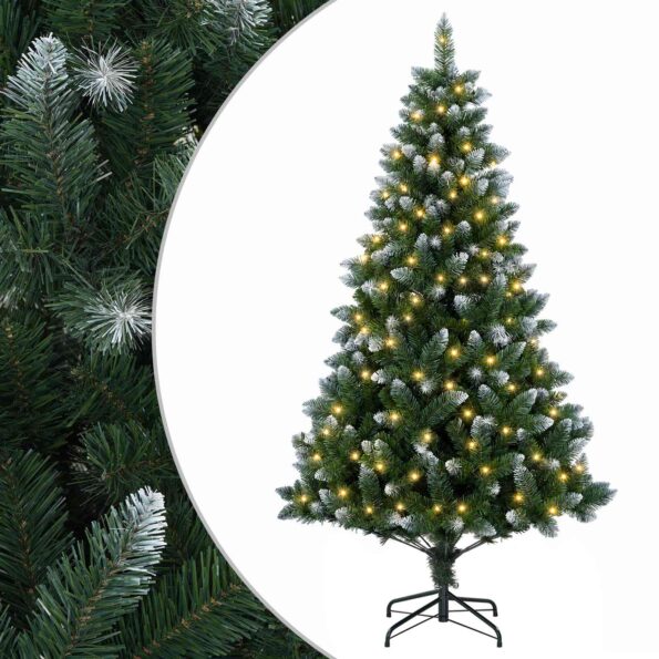 vidaXL Umelý vianočný stromček 150 cm 150 LED Teplá biela PVC a kov – Obrázok 2