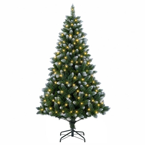 vidaXL Umelý vianočný stromček 150 cm 150 LED Teplá biela PVC a kov – Obrázok 4