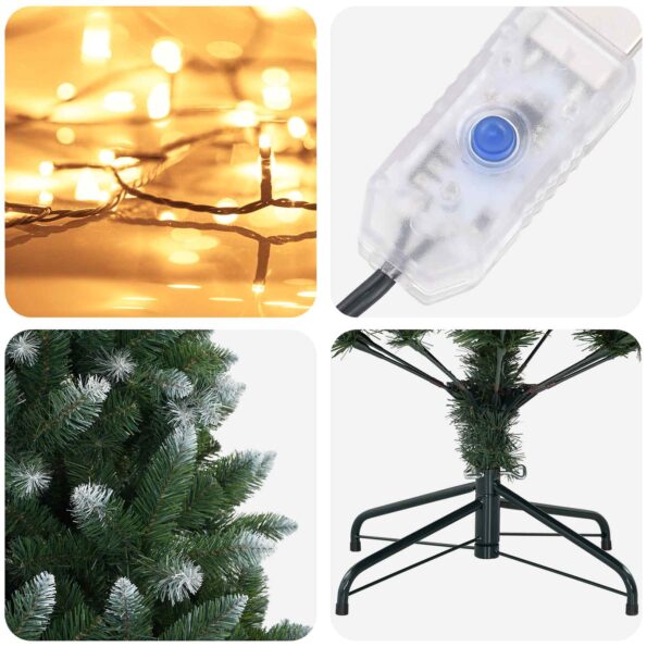 vidaXL Umelý vianočný stromček 150 cm 150 LED Teplá biela PVC a kov – Obrázok 7