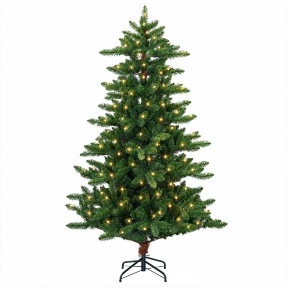 vidaXL Umelý vianočný stromček 150 cm 150 LED Teplá biela PVC a kov – Obrázok 4