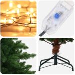 vidaXL Umelý vianočný stromček 150 cm 150 LED Teplá biela PVC a kov – Obrázok 7
