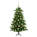 vidaXL Artificial Christmas Tree with Bauble 120 cm 150 LED – Obrázok 4
