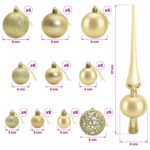 vidaXL Artificial Christmas Tree with Bauble 150 cm 150 LED – Obrázok 12