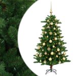 vidaXL Artificial Christmas Tree with Bauble 150 cm 150 LED – Obrázok 2