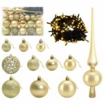 vidaXL Artificial Christmas Tree with Bauble 150 cm 150 LED – Obrázok 6