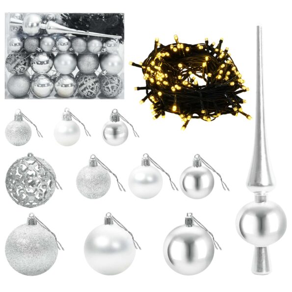 vidaXL Artificial Christmas Tree with Bauble 120 cm 150 LED – Obrázok 6