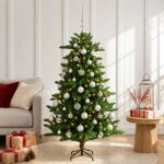 vidaXL Artificial Christmas Tree with Bauble 150 cm 150 LED – Obrázok 3