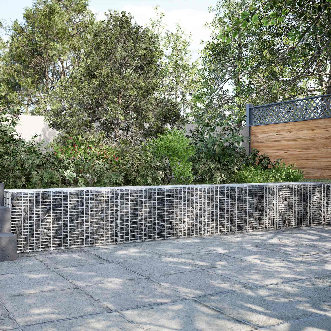 3461744_1.jpg vidaXL Gabion s drôtom 3,5 mm a sieťou 5x2,5 cm 700x30x50 cm – Obrázok 1