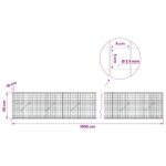 vidaXL Gabión s drôtom 3,5 mm a sieťou 5x5 cm 1000x10x50 cm – Obrázok 6