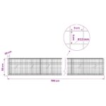 vidaXL Gabión s drôtom 3,5 mm a sieťou 5x5 cm 700x20x50 cm – Obrázok 6