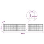 vidaXL Gabión s drôtom 3,5 mm a sieťou 5x5 cm 800x20x50 cm – Obrázok 6