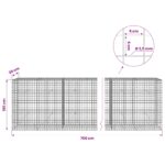 vidaXL Gabión s drôtom 3,5 mm a sieťou 5x5 cm 700x30x100 cm – Obrázok 6
