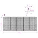 vidaXL Gabión s drôtom 3,5 mm a sieťou 5x5 cm 500x30x200 cm – Obrázok 6
