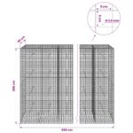 vidaXL Gabión s drôtom 3,5 mm a sieťou 5x5 cm 850x30x200 cm – Obrázok 6