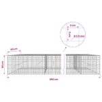 vidaXL Gabión s drôtom 3,5 mm a sieťou 5x5 cm 850x50x50 cm – Obrázok 6