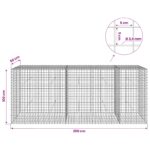 vidaXL Gabión s drôtom 3,5 mm a sieťou 5x5 cm 250x50x100 cm – Obrázok 6