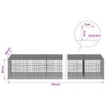 vidaXL Gabión s drôtom 3,5 mm a sieťou 5x5 cm 450x100x50 cm – Obrázok 6