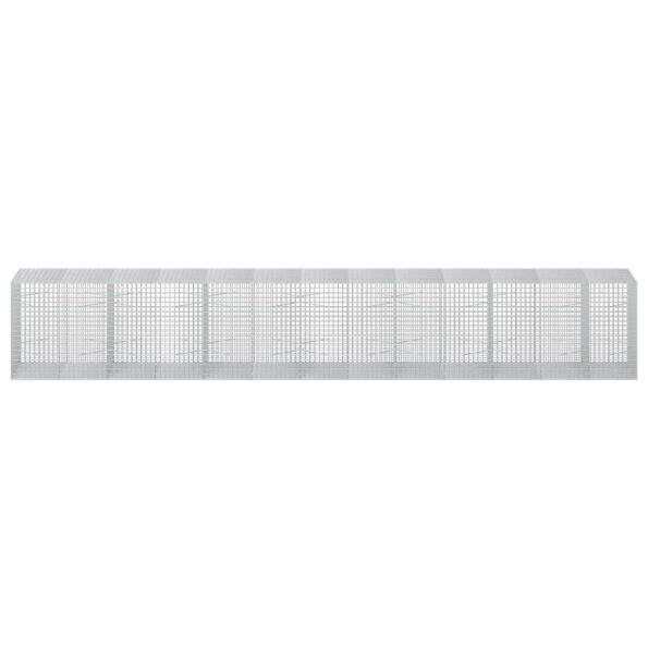 vidaXL Gabión s drôtom 3,5 mm a sieťou 5x5 cm 650x100x100 cm – Obrázok 3