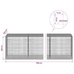 vidaXL Gabión s drôtom 3,5 mm a sieťou 5x5 cm 700x100x100 cm – Obrázok 6