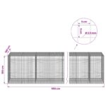 vidaXL Gabión s drôtom 3,5 mm a sieťou 5x5 cm 950x100x100 cm – Obrázok 6