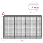 vidaXL Gabión s drôtom 3,5 mm a sieťou 5x5 cm 350x100x200 cm – Obrázok 6