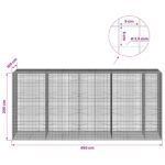 vidaXL Gabión s drôtom 3,5 mm a sieťou 5x5 cm 450x100x200 cm – Obrázok 6