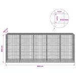 vidaXL Gabión s drôtom 3,5 mm a sieťou 5x5 cm 500x100x200 cm – Obrázok 6