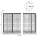 vidaXL Gabión s drôtom 3,5 mm a sieťou 5x5 cm 950x100x200 cm – Obrázok 6