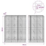 vidaXL Gabión s drôtom 3,5 mm a sieťou 5x10 cm 700x20x200 cm – Obrázok 6
