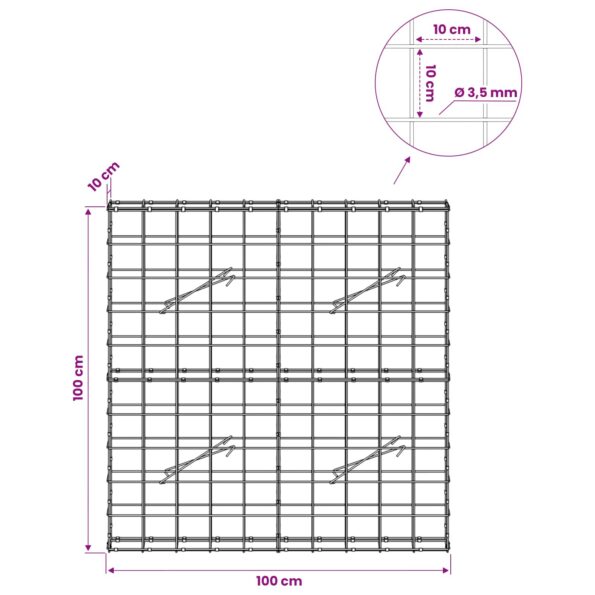 vidaXL Gabión s drôtom 3,5 mm a sieťou 10x10 cm 100x10x100 cm – Obrázok 6