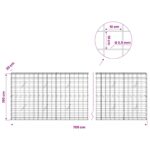 vidaXL Gabión s drôtom 3,5 mm a sieťou 10x10 cm 700x20x100 cm – Obrázok 6