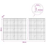 vidaXL Gabión s drôtom 3,5 mm a sieťou 10x10 cm 700x20x150 cm – Obrázok 6