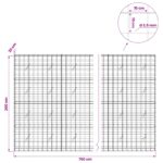 vidaXL Gabión s drôtom 3,5 mm a sieťou 10x10 cm 700x20x200 cm – Obrázok 6
