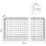 vidaXL Gabión s drôtom 3,5 mm a sieťou 10x10 cm 800x100x100 cm – Obrázok 6