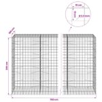 vidaXL Gabión s drôtom 3,5 mm a sieťou 10x10 cm 700x100x200 cm – Obrázok 6